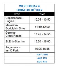 TEMPORARY MOBILE LIBRARY TIMETABLES  WEST AREA(2 & 4) FROM 7TH JULY NB subject to change/cancellation in line with government guidance